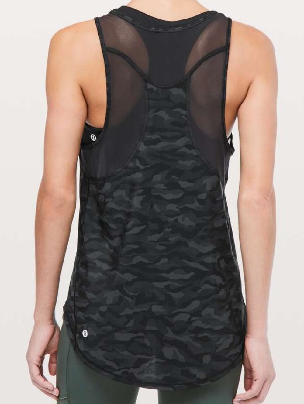 Lululemon Sculpt Tank II Sequoia Camo Print Deep Coal Black Womens Size 8